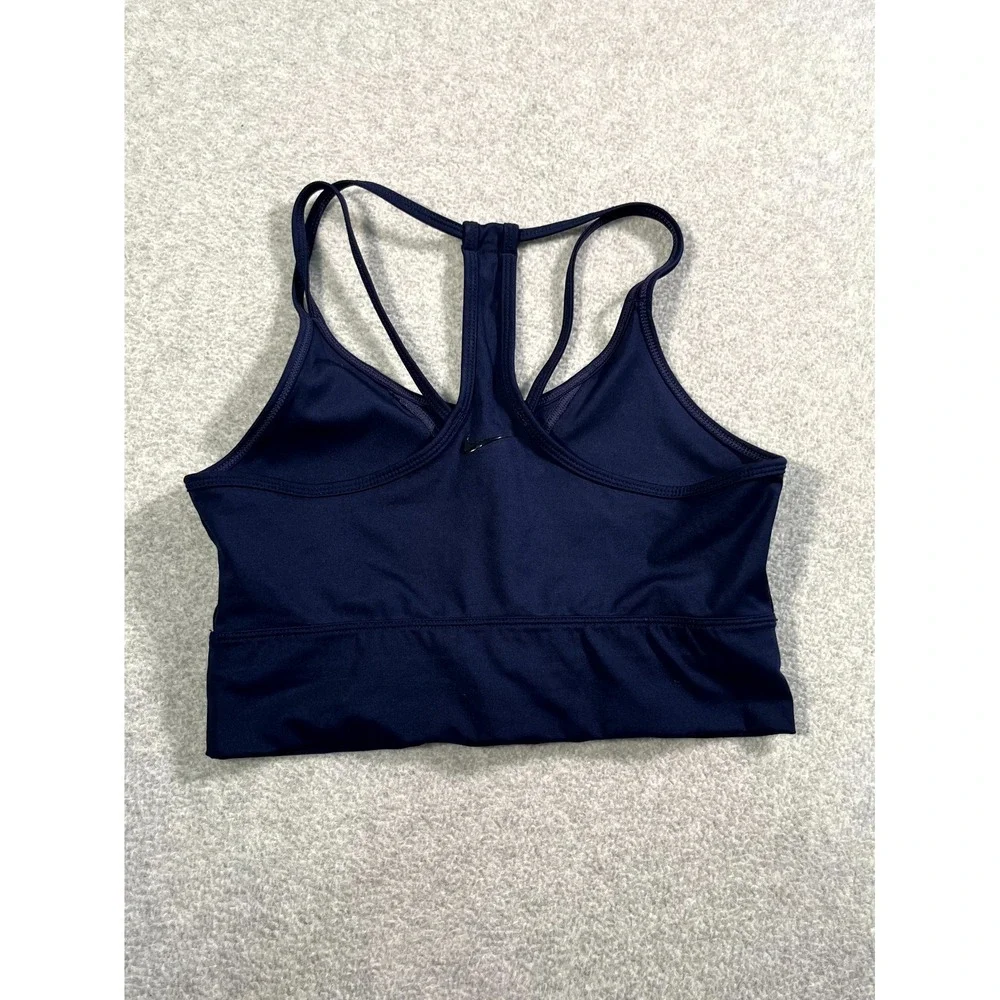 Nike Dri Fit Strappy Sports Bra Womens Medium Navy Blue‎ Activewear Yoga Gym